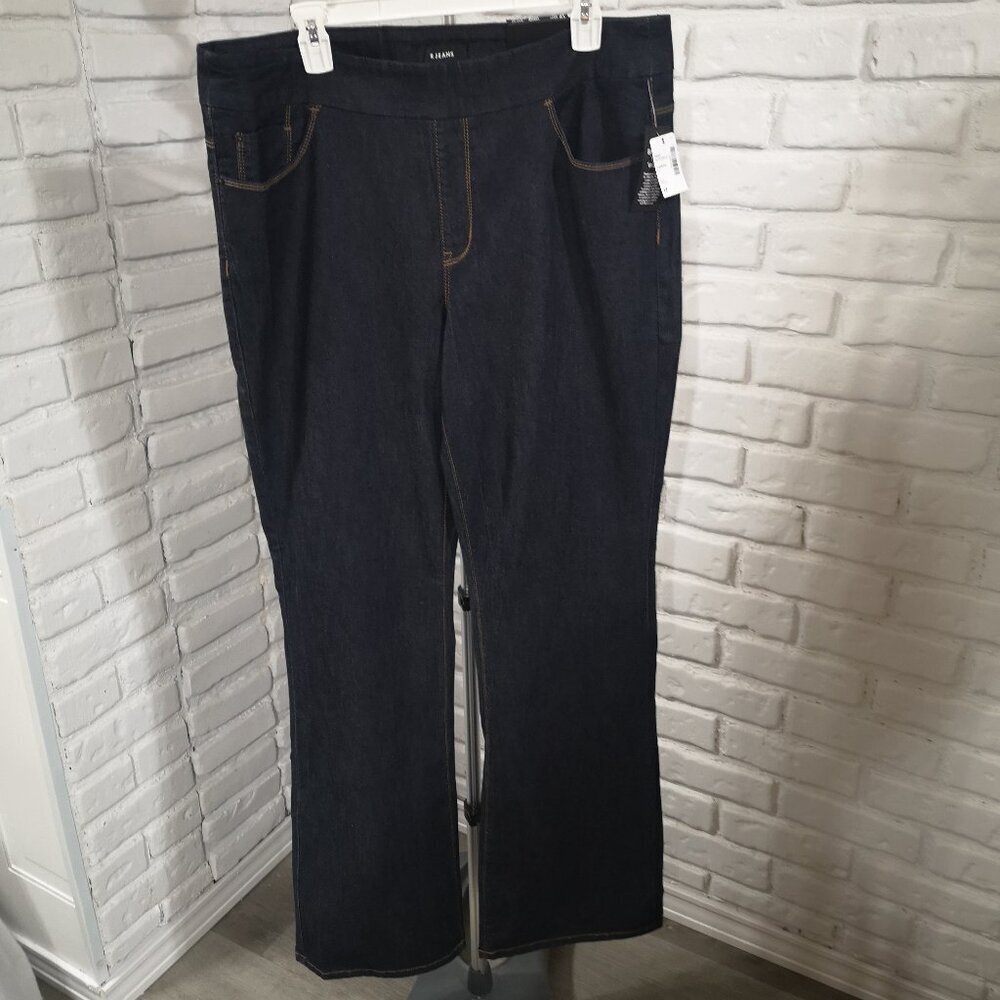 NWT Reitmans Ladies Size 17 Tall Dark Wash Bootcut Comfort Pull On Jeans